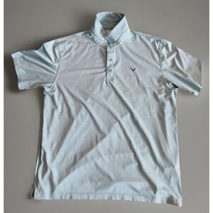 Callaway Golf Opti Dri Short Sleeve Polo Shirt Green Striped Logo XXL JBHS